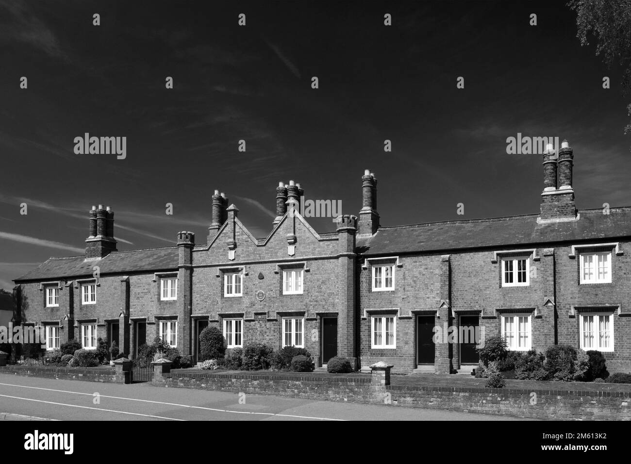 St Johns Almshouses, George Street, Huntingdon Town, Cambridgeshire, England; UK Stockfoto