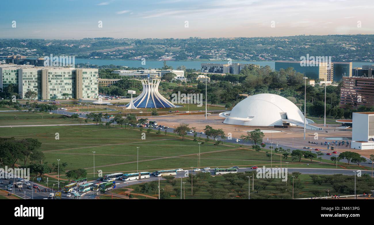 Luftaufnahme von Brasilia - Brasilia, Distrito Federal, Brasilien Stockfoto