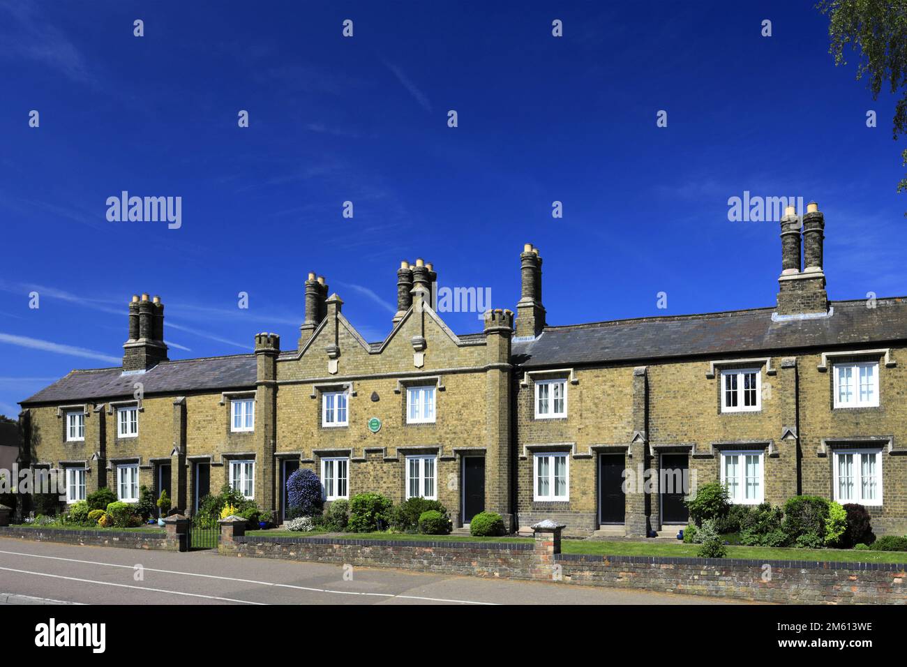 St Johns Almshouses, George Street, Huntingdon Town, Cambridgeshire, England; UK Stockfoto