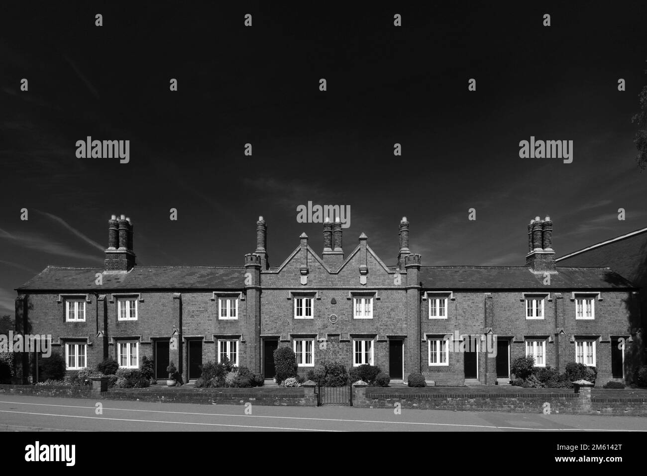 St Johns Almshouses, George Street, Huntingdon Town, Cambridgeshire, England; UK Stockfoto