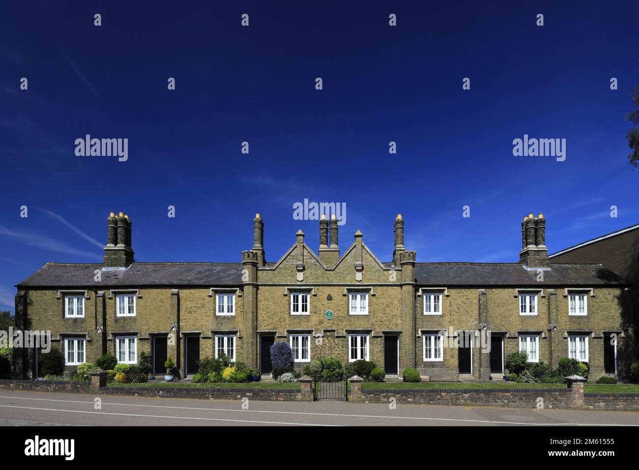 St Johns Almshouses, George Street, Huntingdon Town, Cambridgeshire, England; UK Stockfoto