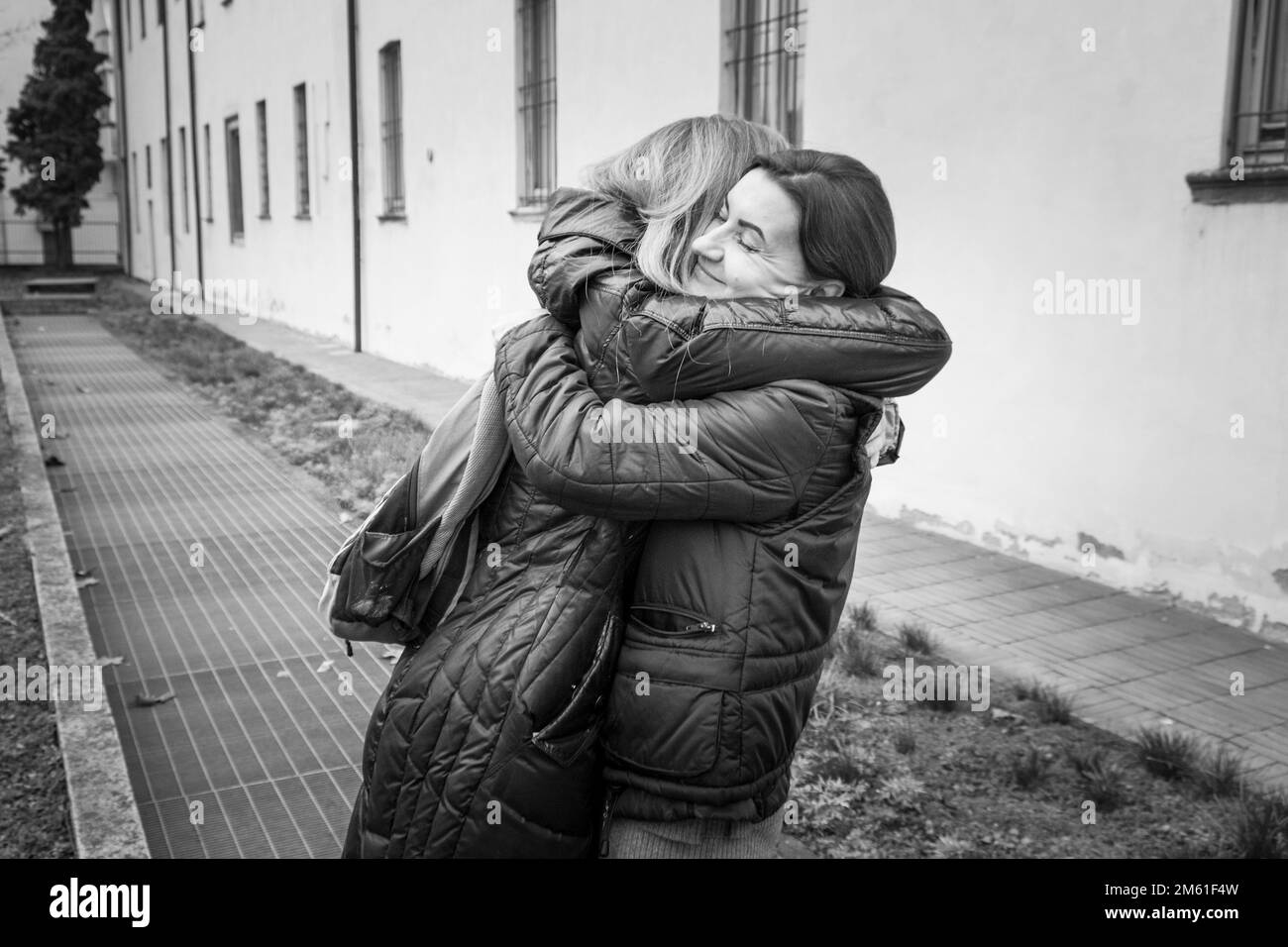 Italien, Abbiategrasso, ukrainische Flüchtlinge im Aufnahmezentrum des ehemaligen Klosters der Annunciata Stockfoto