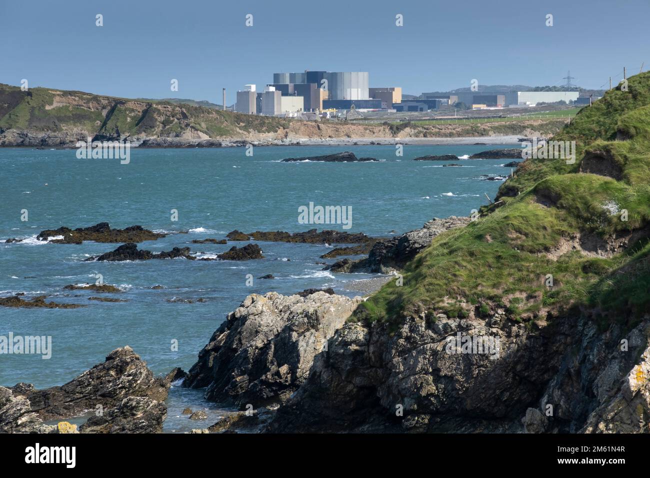 Kernkraftwerk Wylfa (Walisisch: Atomfa'r Wylfa), Anglesey, Nordwales, Vereinigtes Königreich Stockfoto