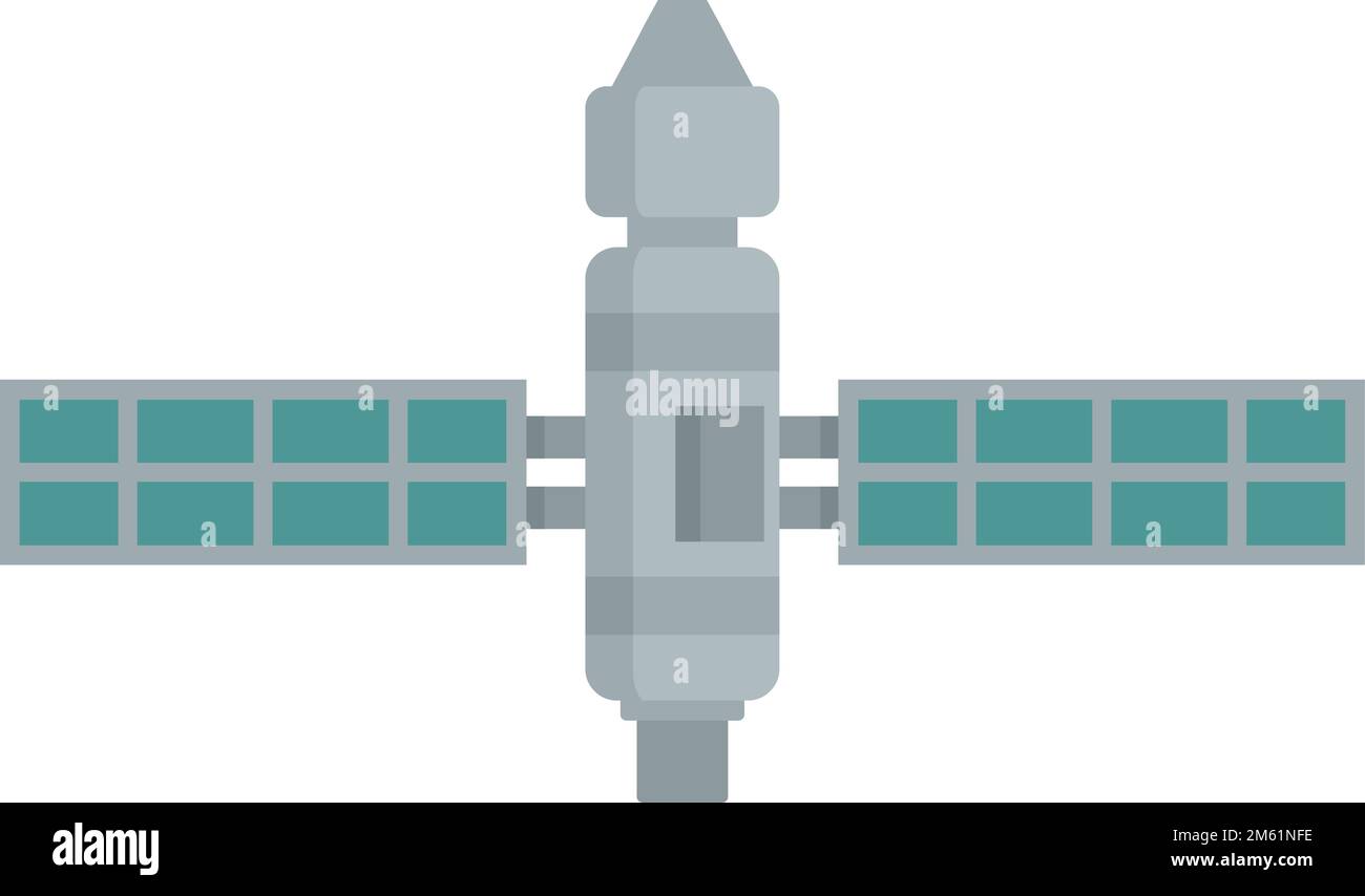 Solarraumstation Symbol Flachvektor. Internationale Astronautenstation. Raumsatellit isoliert Stock Vektor