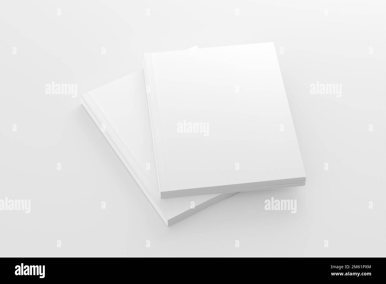 US Letter Softcover Bucheinband Weiß Blank Mockup Stockfoto