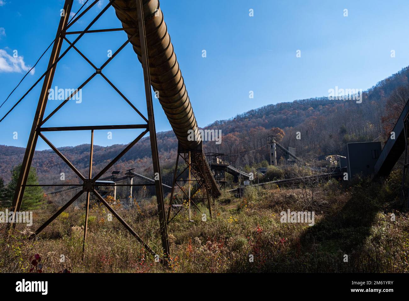 Ein Kohlebergwerk befindet sich im Zentrum der Appalachen. Stockfoto