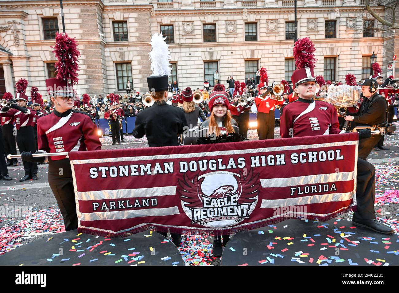 London, Großbritannien. 01. Januar 2023. Die alljährliche Silvesterparade in London mit Hunderten von Festwagen am 1. Januar 2023 im Zentrum von London, Großbritannien. Kredit: Siehe Li/Picture Capital/Alamy Live News Stockfoto