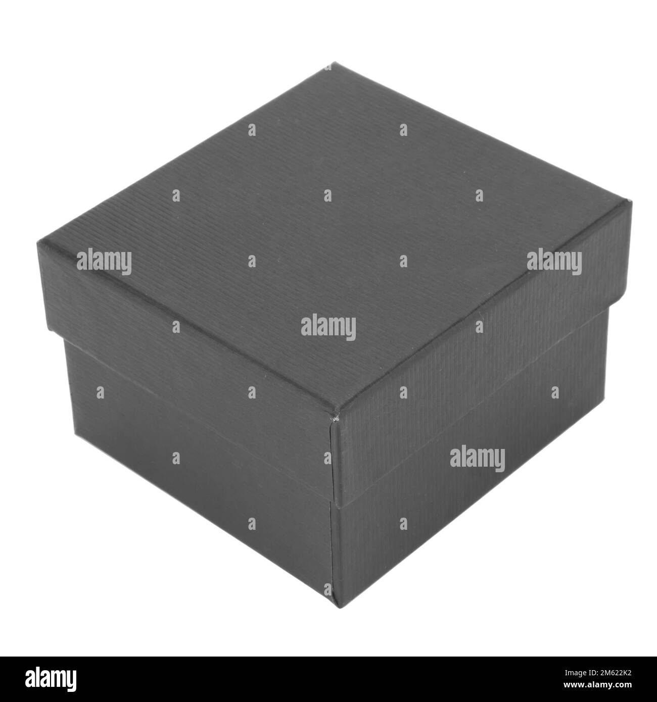 Rote Geschenkbox isoliert auf weißem Hintergrund. Stockfoto