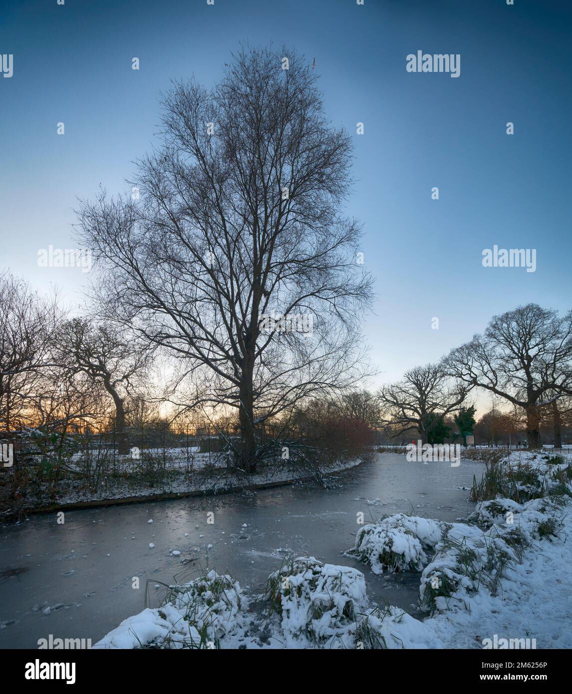 clissell Park stoke Newginton im Winter Stockfoto