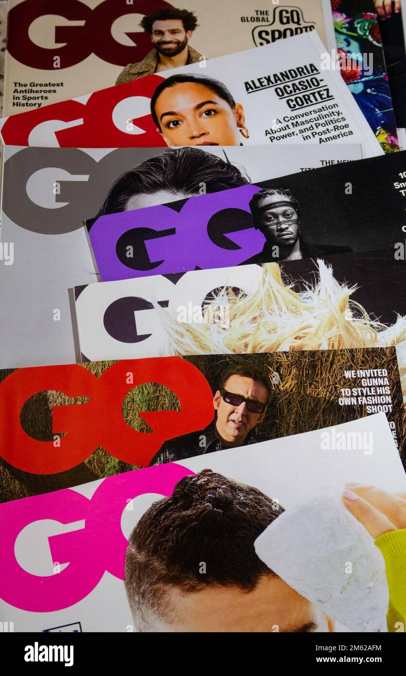 2022 Ausgaben von „GQ“ zeigen Prominente auf dem Cover, USA Stockfoto