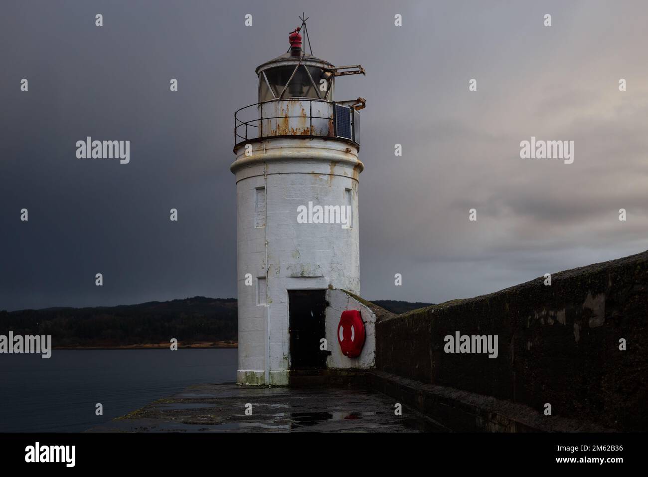 Scottish Lighthouse an einem kalten Wintermorgen Stockfoto