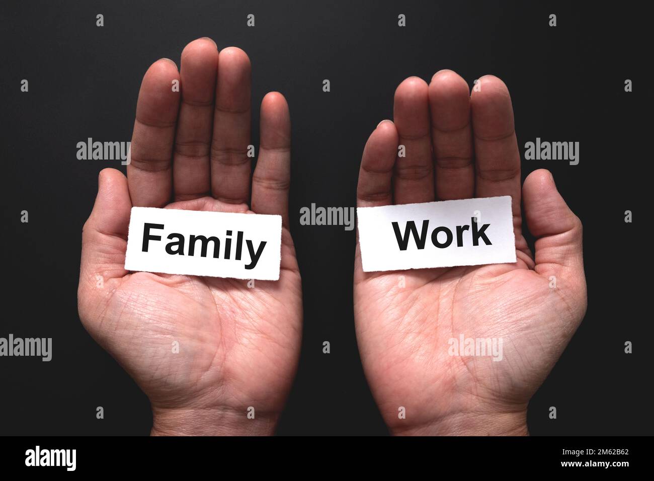 Vereinbarkeit von Arbeit und Familie Stockfoto