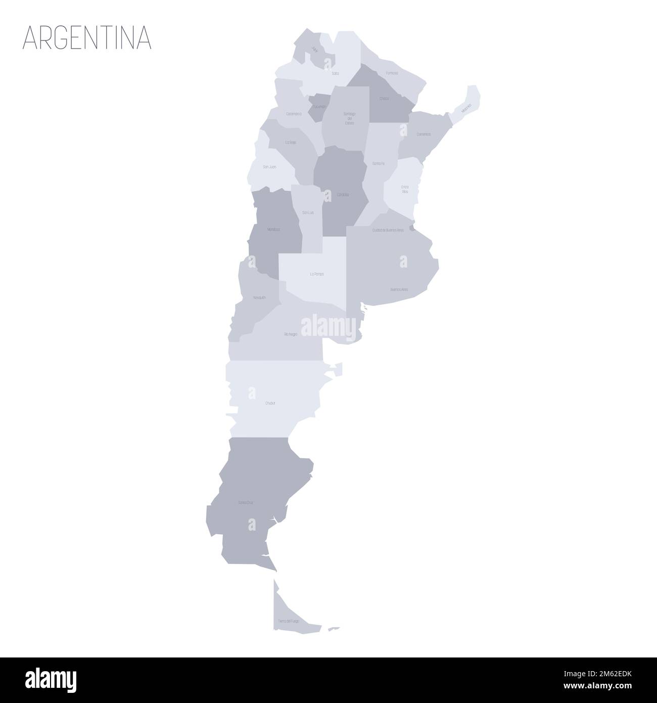 Argentinische politische Karte der Verwaltungsabteilungen Provinzen und autonome Stadt Buenos