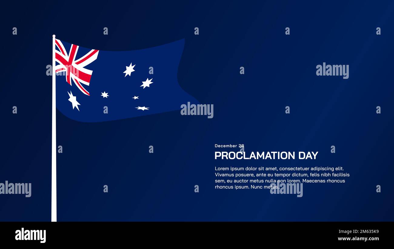Hintergrund des Australiens zum Proklamationstag. Hintergrunddesign der australischen Flagge. Stock Vektor