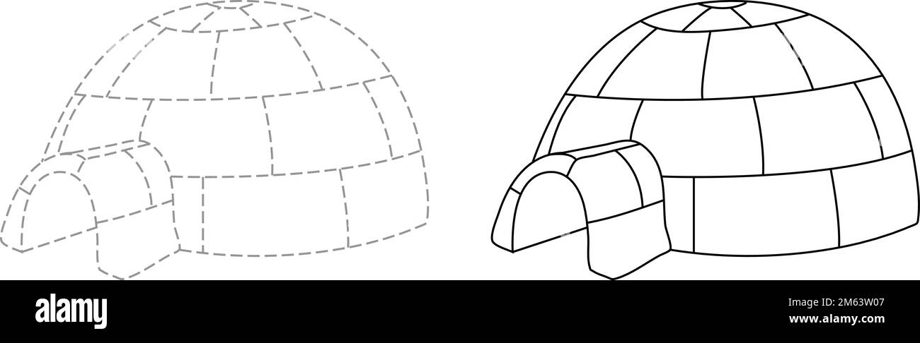 Spur und Farbe für Kinder, Iglu-Vektor Stock Vektor