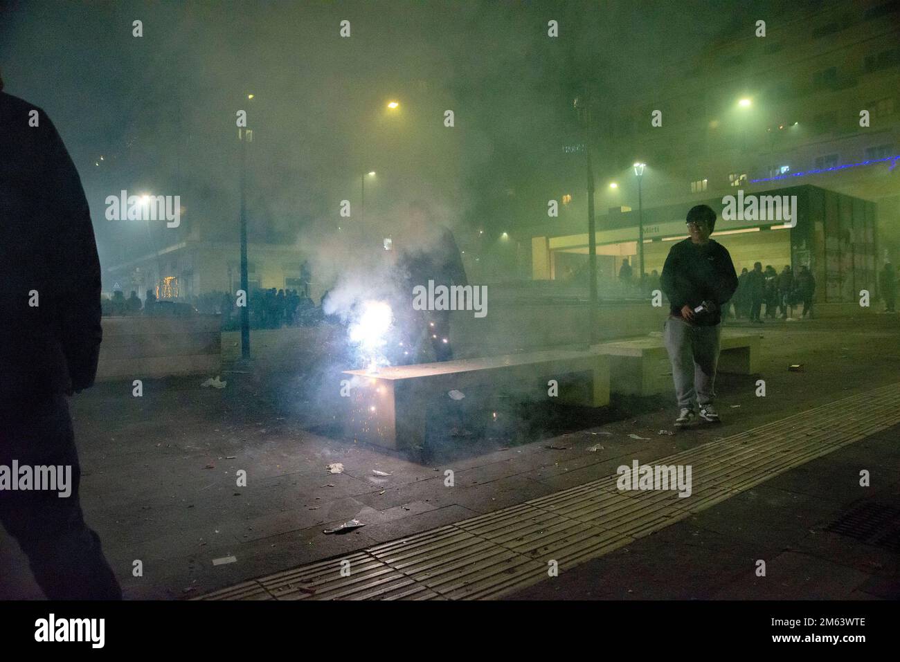 Capodanno 2023 a Roma nel Quartiere di Centocelle Stockfoto