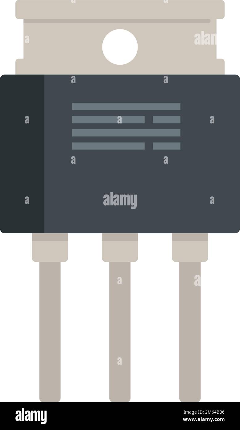 Flacher Vektor des Symbols für den Netzspannungsregler. Elektrischer Stabilisator. Diodenbox isoliert Stock Vektor