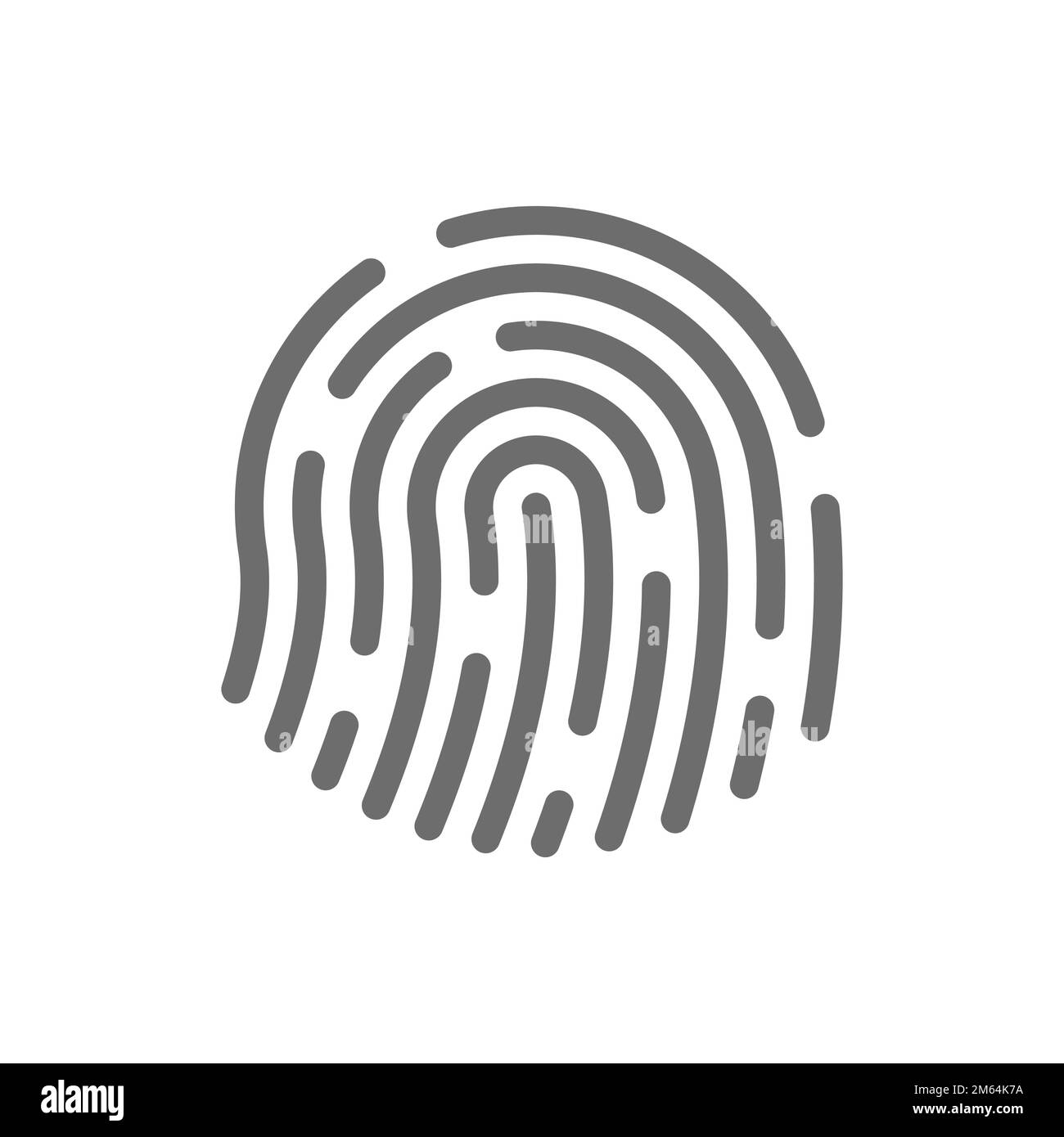 Schwarzes Vektorsymbol für menschlichen Fingerabdruck. Fingerabdruck, biometrisches id-Symbol. Stock Vektor