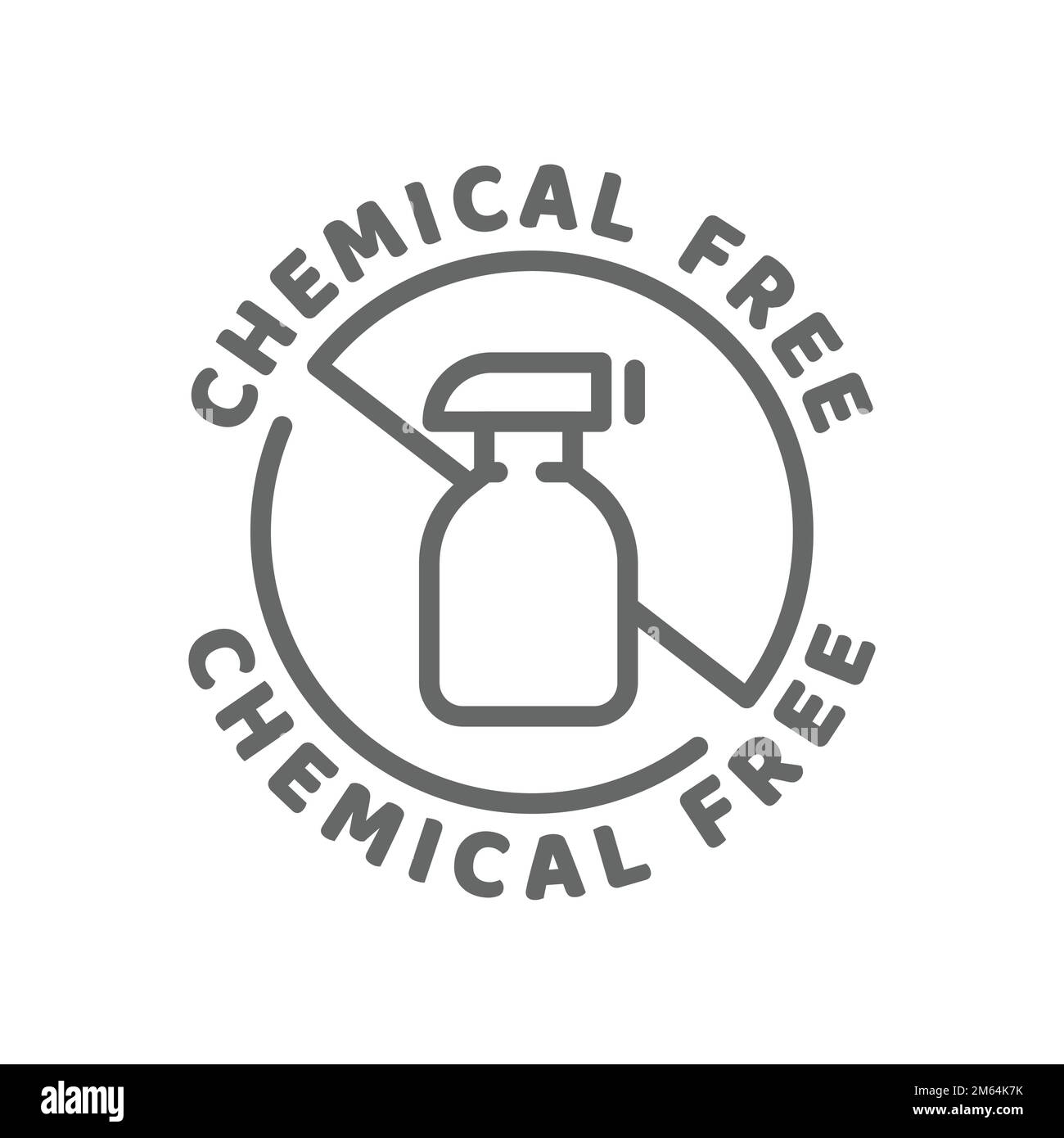 Symbol für chemikalienfreien Vektor. Etikett mit Zutaten, keine Chemikalien. Stock Vektor