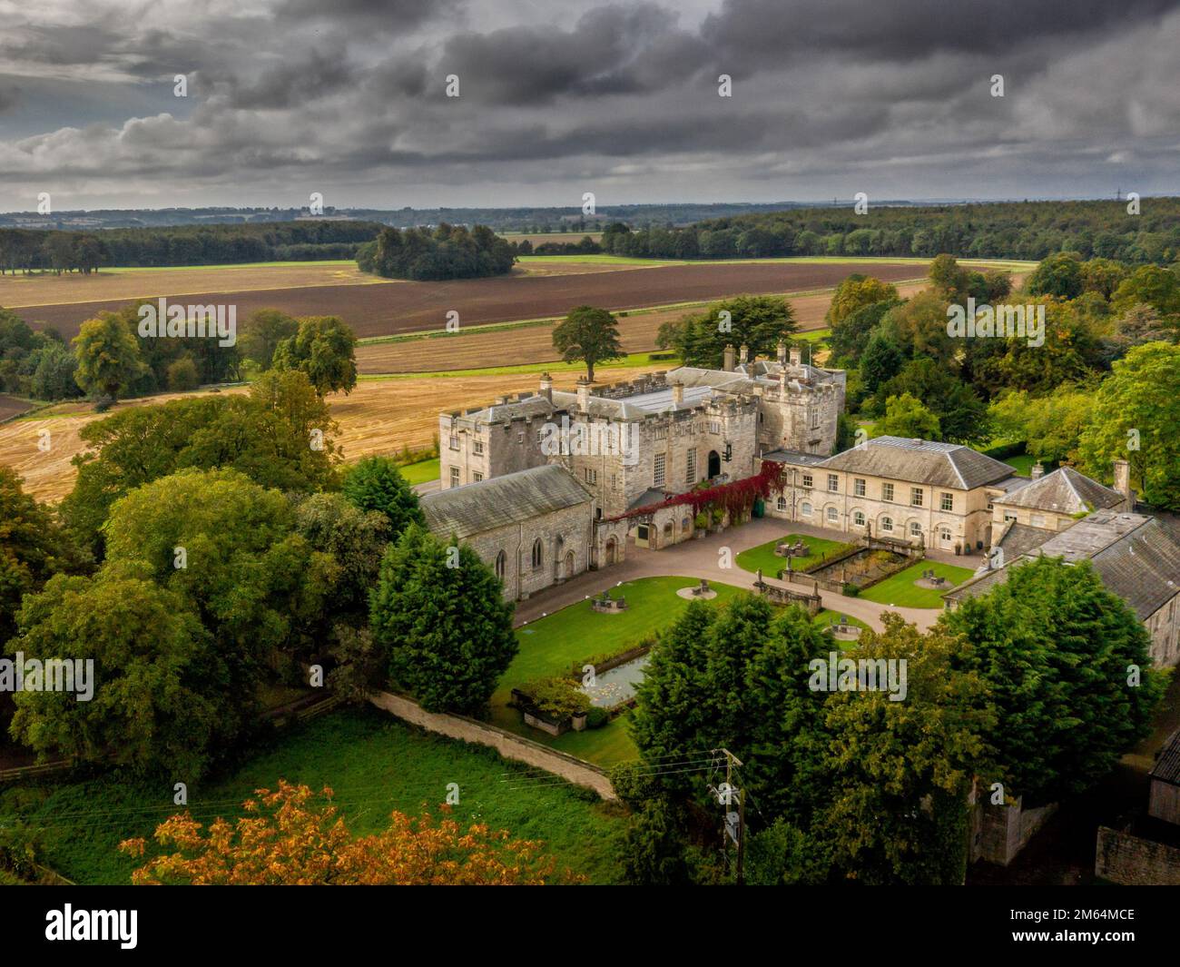 Hazlewood Castle Hotel und Veranstaltungsort für Hochzeiten in North Yorkshire, england, in der Nähe von Leeds und York. Stockfoto