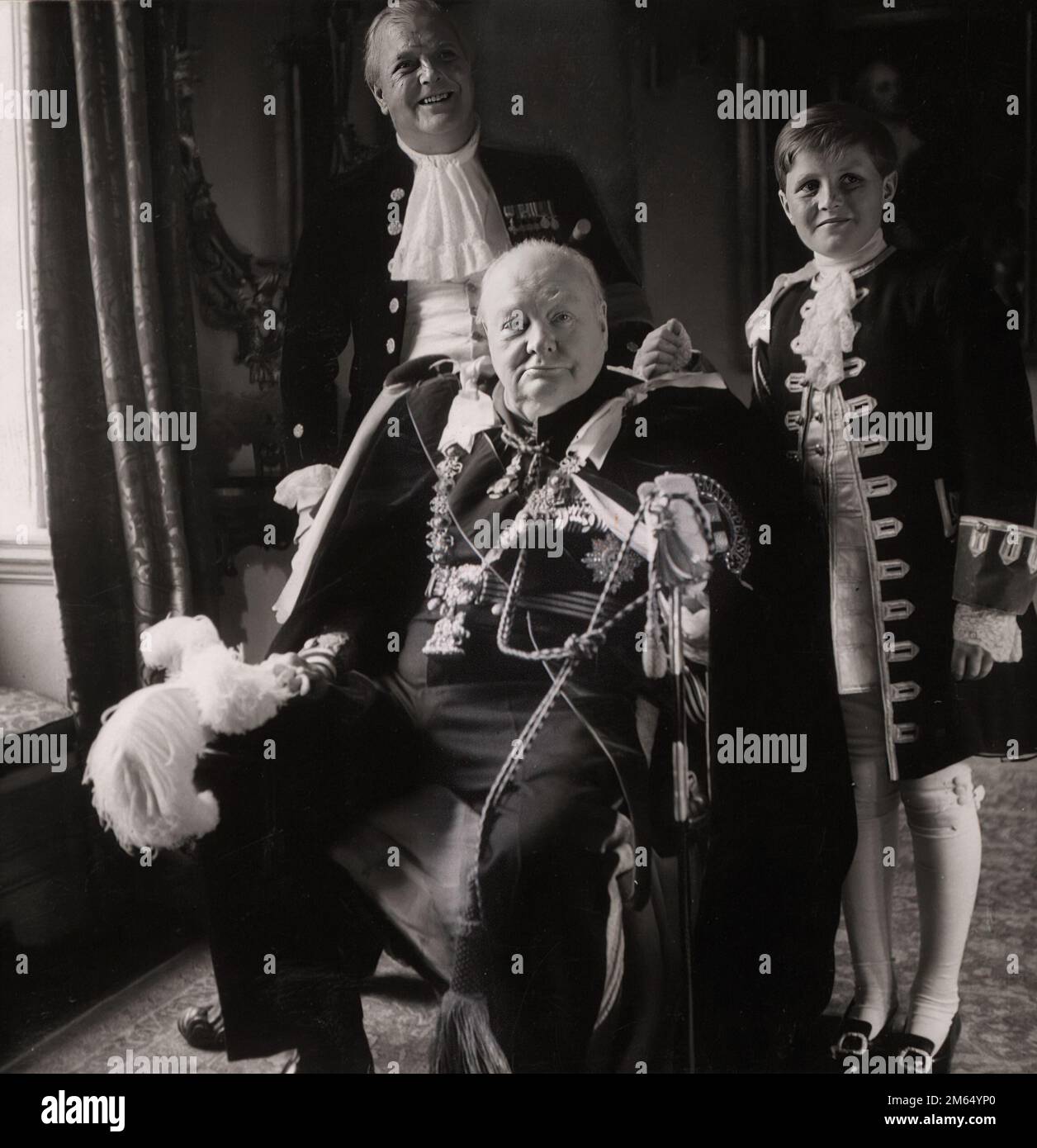 Sir Winston Churchill, sein Sohn Randolf und Enkel Winston in