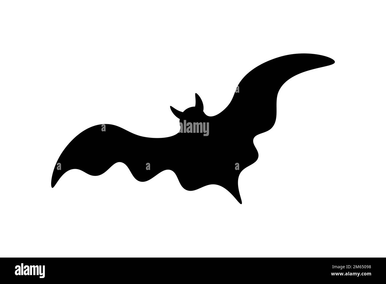 Das Halloween-Symbol der Fledermaus ist auf weißem Hintergrund isoliert. Stockfoto