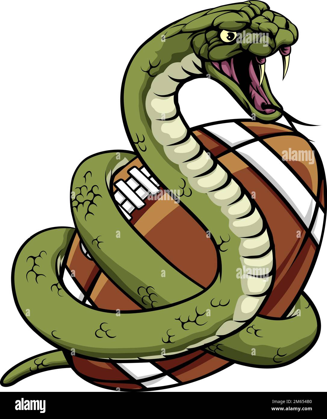 Snake American Football Sports Team Tiermaskottchen Stock Vektor