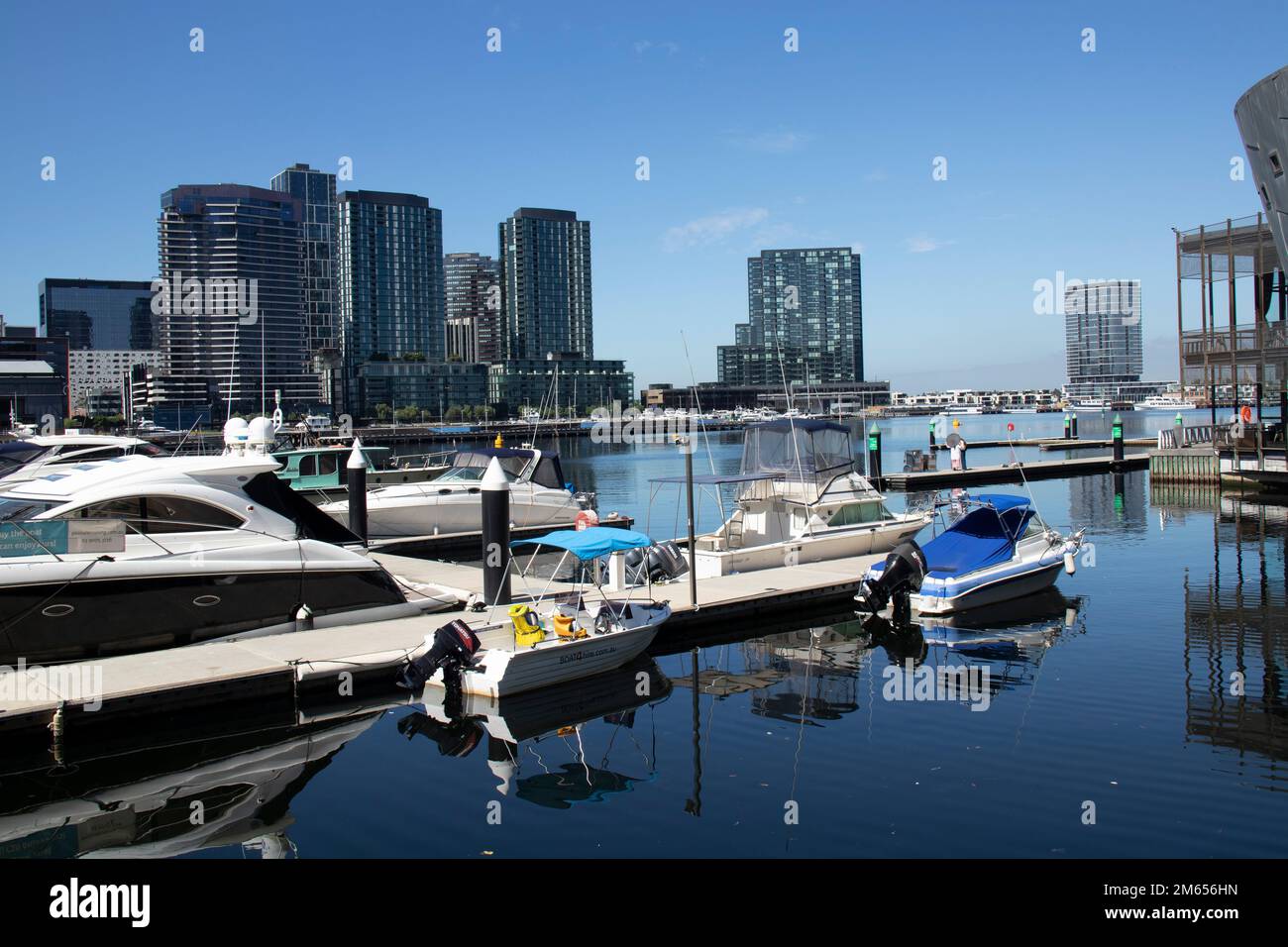 Das Ufer in den Docklands in Melbourne, Victoria, Australien Stockfoto