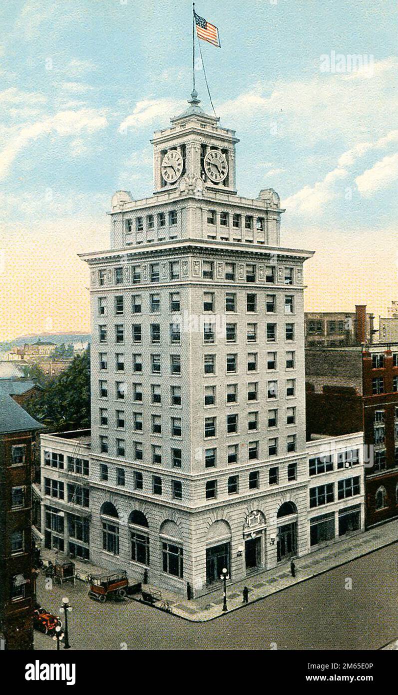 Das Portland Journal Zeitungsgebäude in Oregon im Jahr 1920er. Stockfoto