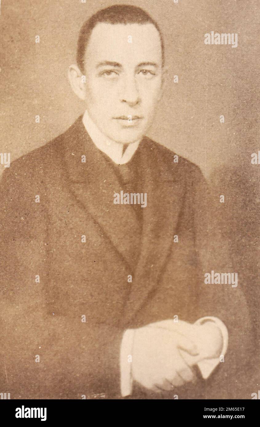 Sergei Rachmaninoff. Foto aus dem 1910er. Stockfoto