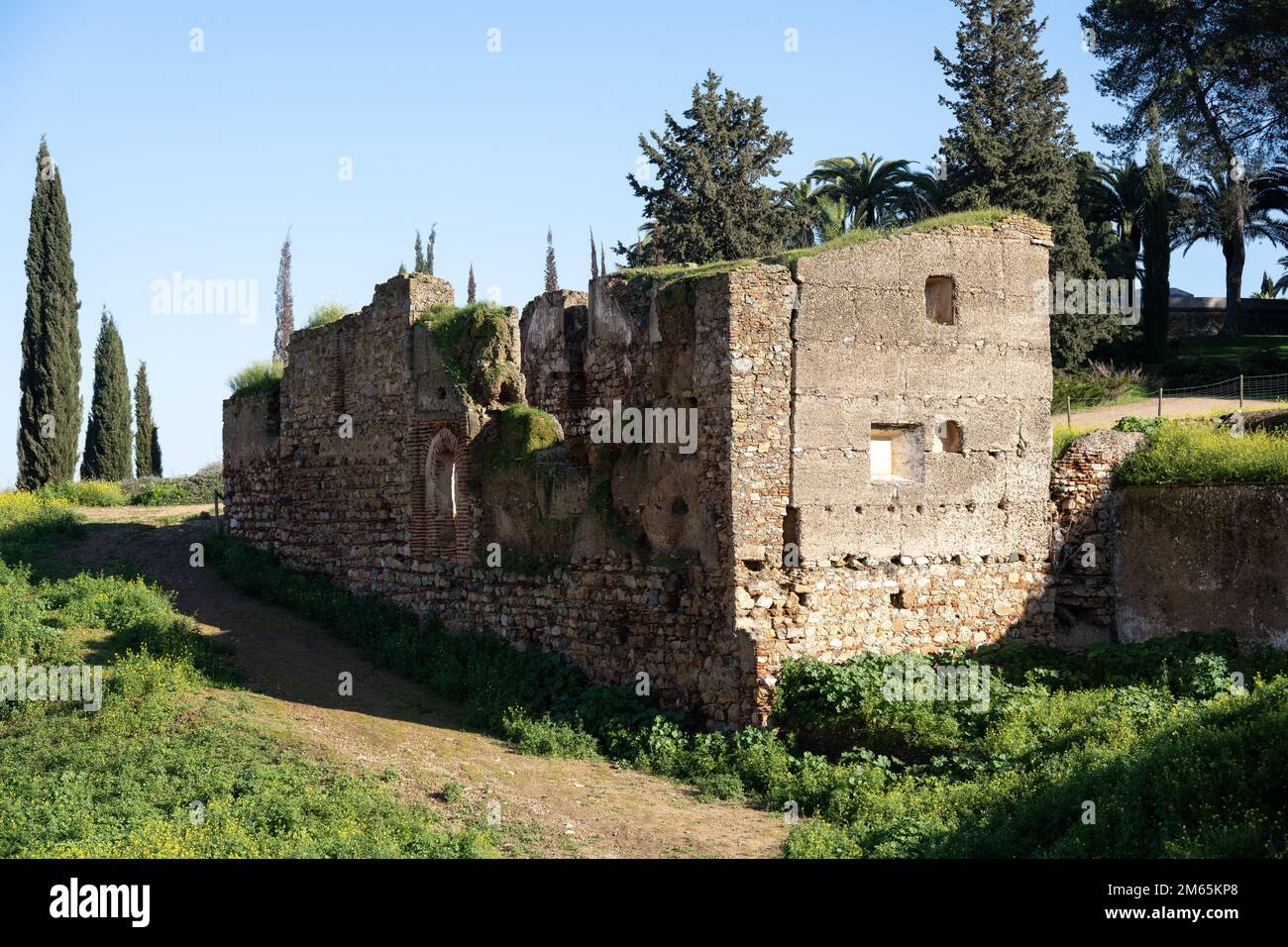 Die Alcazaba von Badajoz, eine alte maurische Zitadelle in Extremadura, Spanien Stockfoto