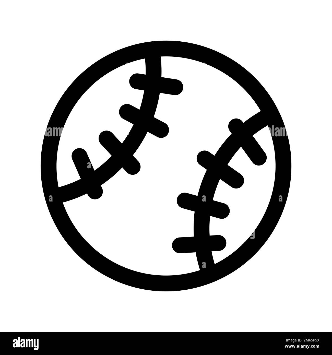Baseballsymbollinie isoliert auf weißem Hintergrund. Schwarzer, flacher Klassiker mit modernem Umriss. Lineares Symbol und bearbeitbare Kontur. Einfach und pixelig Stock Vektor