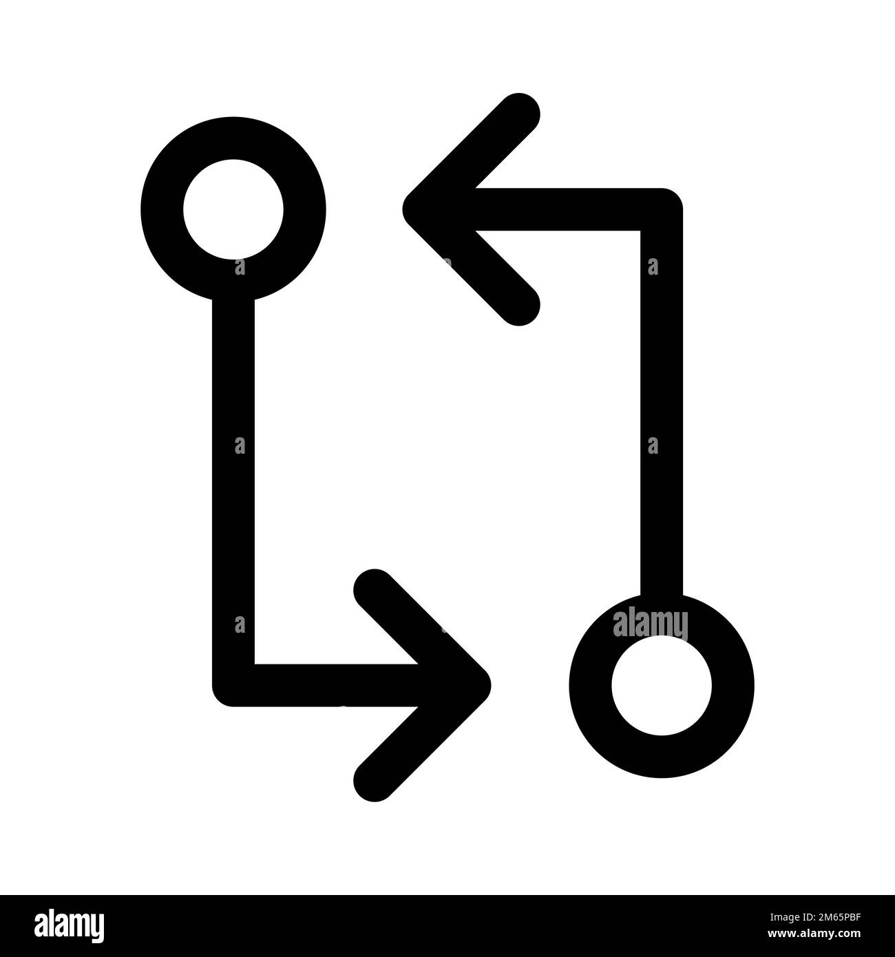 Git-Symbollinie für Vergleich isoliert auf weißem Hintergrund. Schwarzer, flacher Klassiker mit modernem Umriss. Lineares Symbol und bearbeitbare Kontur. Einfach und Pixel Stock Vektor