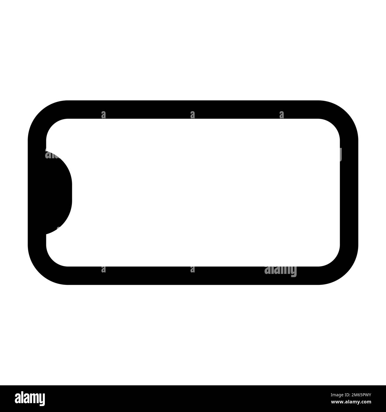 Symbollinie im Querformat des Telefons isoliert auf weißem Hintergrund. Schwarzer, flacher Klassiker mit modernem Umriss. Lineares Symbol und bearbeitbare Kontur. Simple und pi Stock Vektor