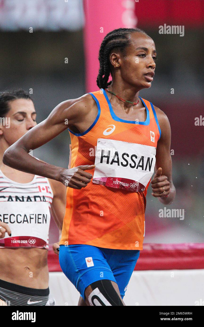 Der Olympiasieger Sifan Hassan (NED) gewinnt bei den Olympischen