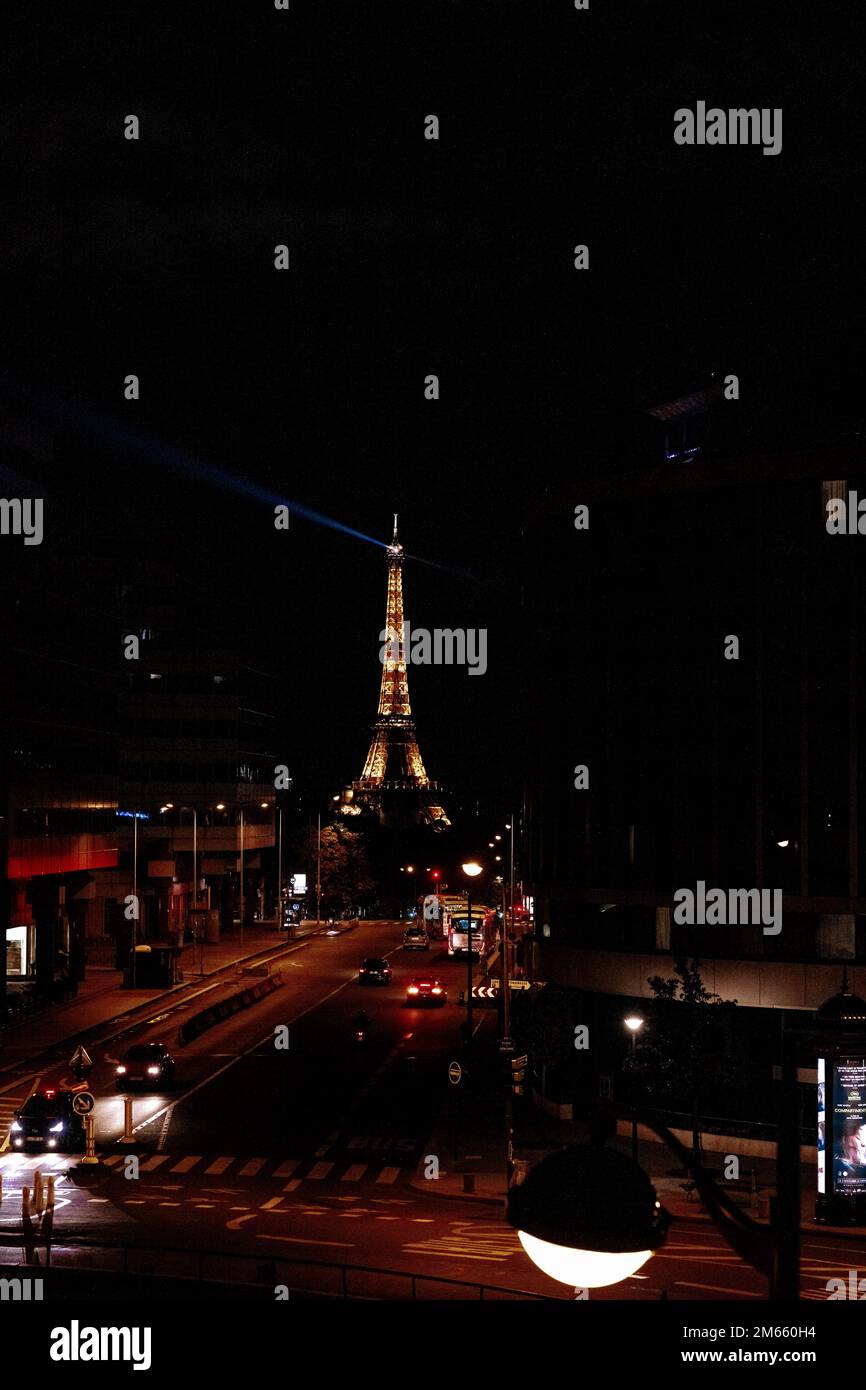 Der Eiffelturm in Paris vom Trocadero aus gesehen Stockfoto