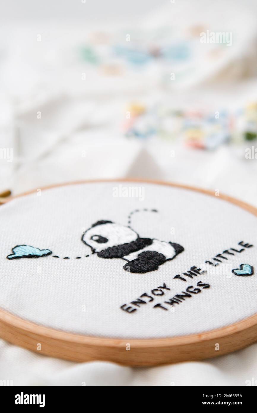 Farbenfrohe Kunst der Stickerei Stockfoto