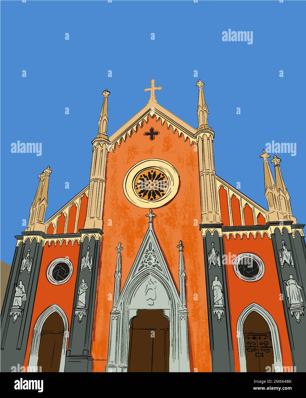 gotische Kathedrale in italien Stock Vektor