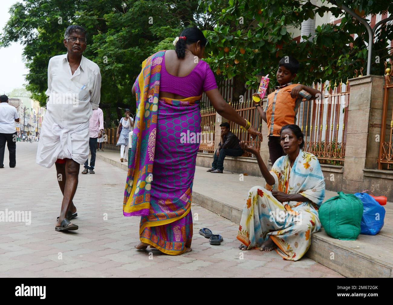 Meenakshi Amman Tempel in Madurai, Tamil Nadu, Indien. Stockfoto