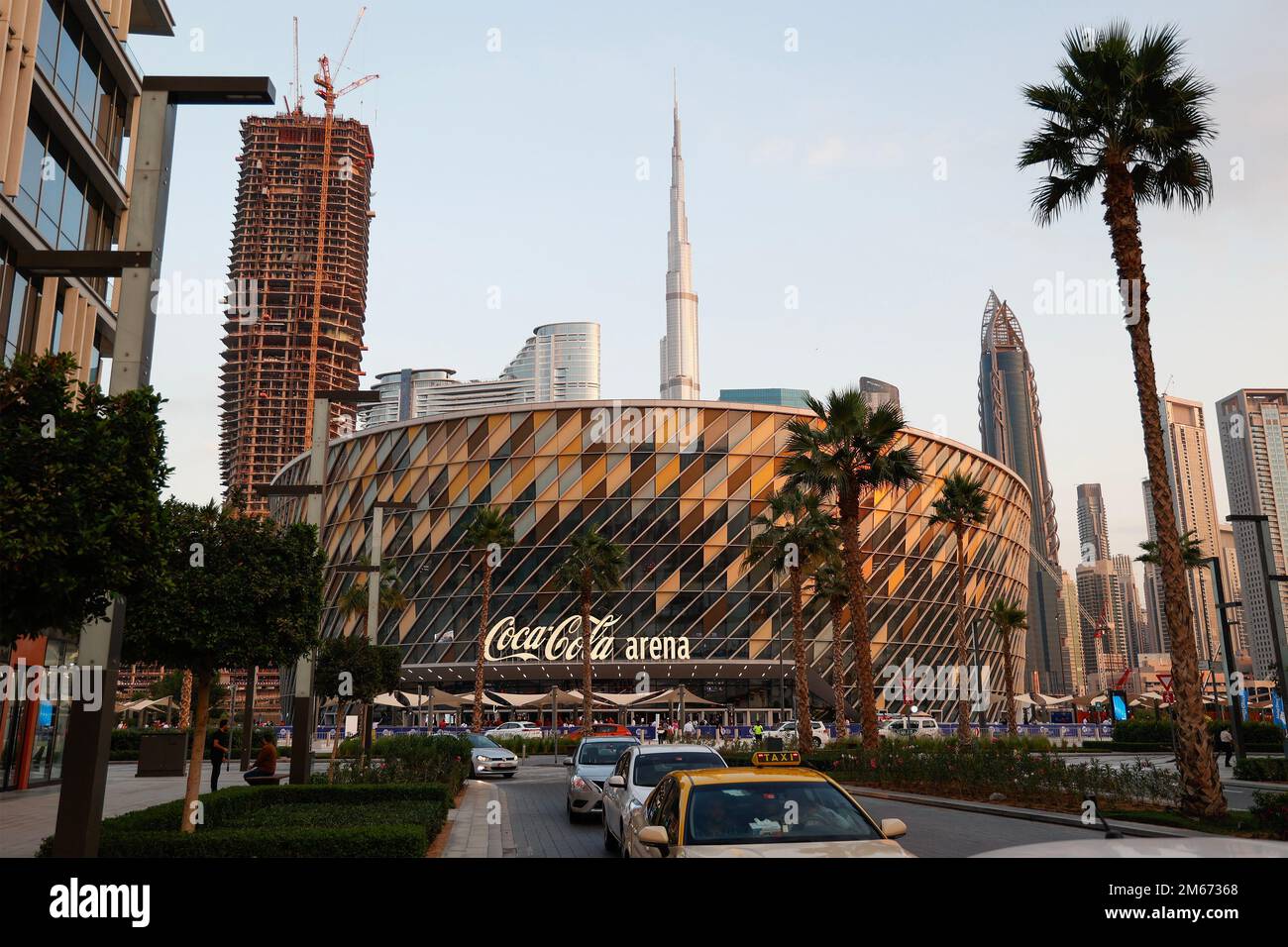 Blick auf DIE COCA COLA Arena in Dubai, Vereinigte Arabische Emirate Stockfoto