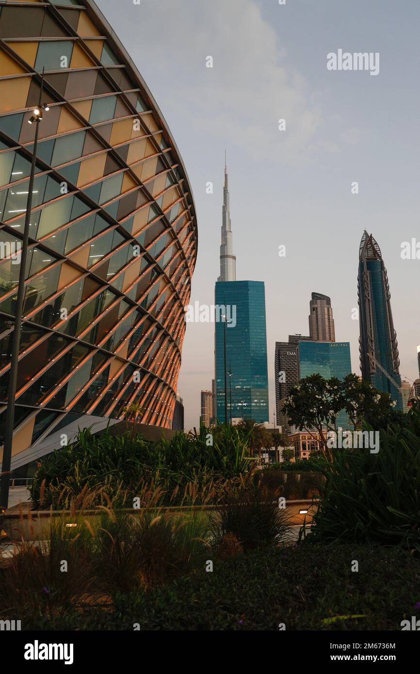 Teilblick auf DIE COCA-COLA-Arena in Dubai, Vereinigte Arabische Emirate Stockfoto