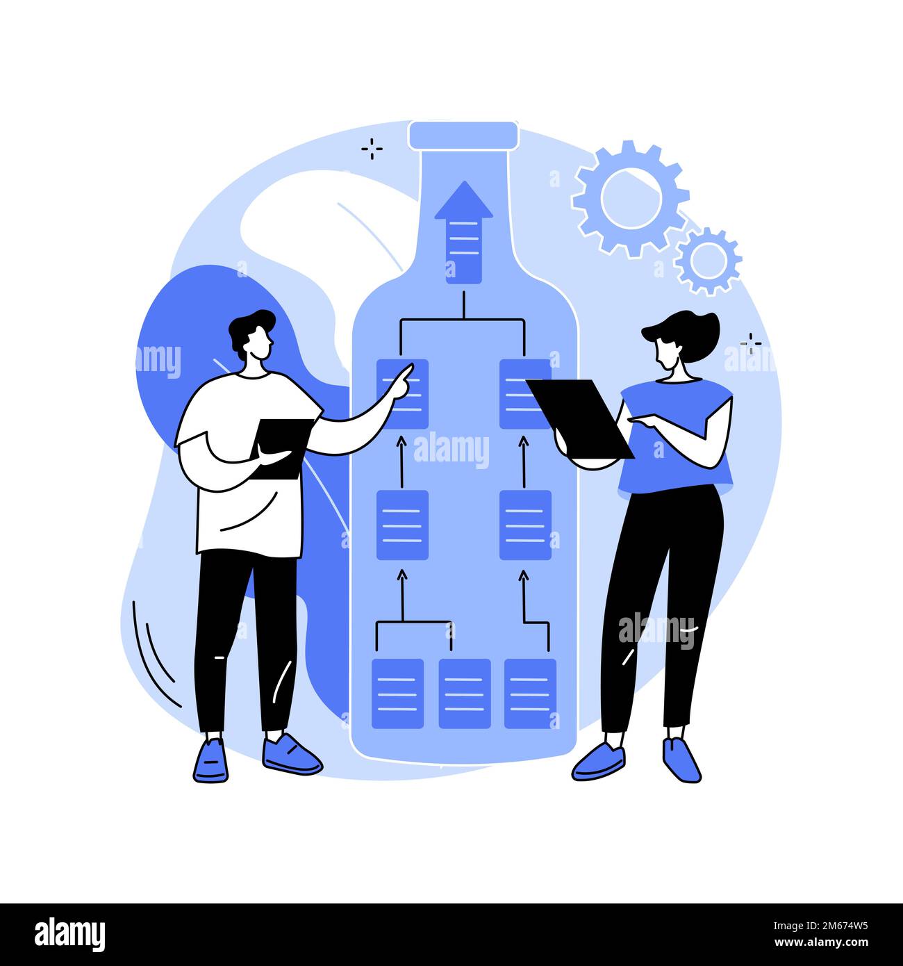 Engpassanalyse abstrakte Konzeptvektordarstellung. Visuelles Managementsystem, Tool zur Engpassanalyse, Engpasskontrolle, Workflow-Verbesserung Stock Vektor
