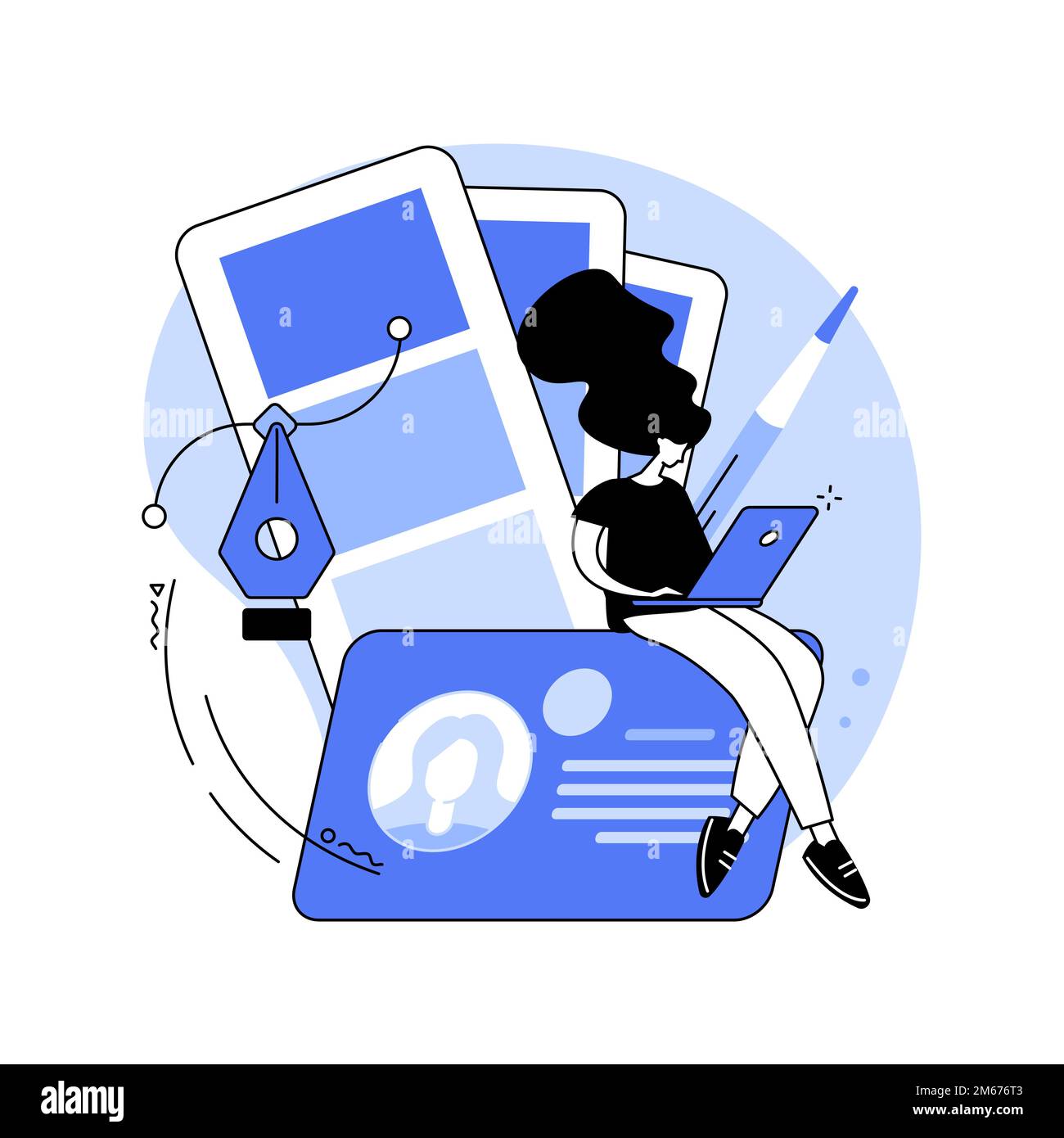 Print Design abstrakte Konzept Vektor Illustration. Print-Werbematerialien, Agentur-Portfolio, Unternehmens-Website, unsere Arbeitsseite, UI-Element, Corporate busi Stock Vektor