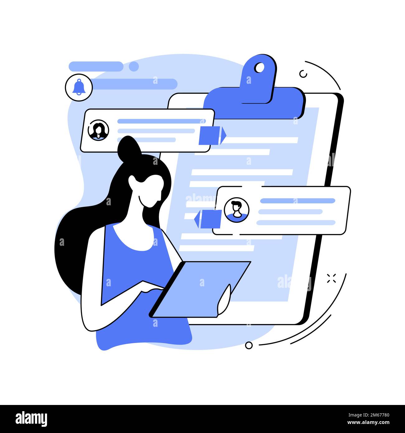 Vision und Umfang Dokument abstrakte Konzept Vektor Illustration. Vision Statement, Umfang Dokument, Hauptplan, Projektmanagement, Software Business ana Stock Vektor