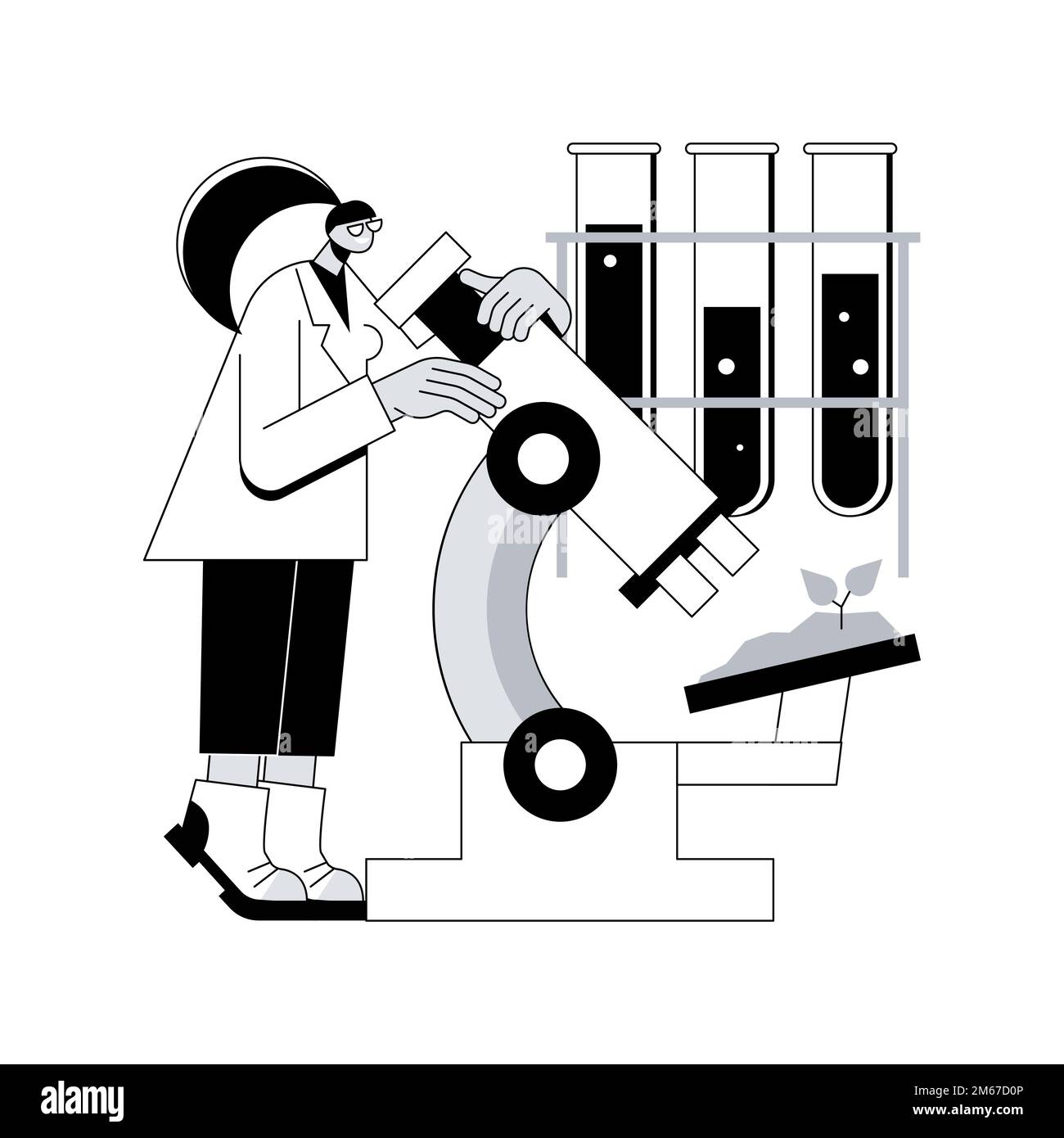 Bodenanalyse abstrakte Konzept Vektor-Illustration. Landwirtschaftliche Analyse, Bodenprüfung, Labor-Service, organische Zusammensetzung, Bewertung für const Stock Vektor