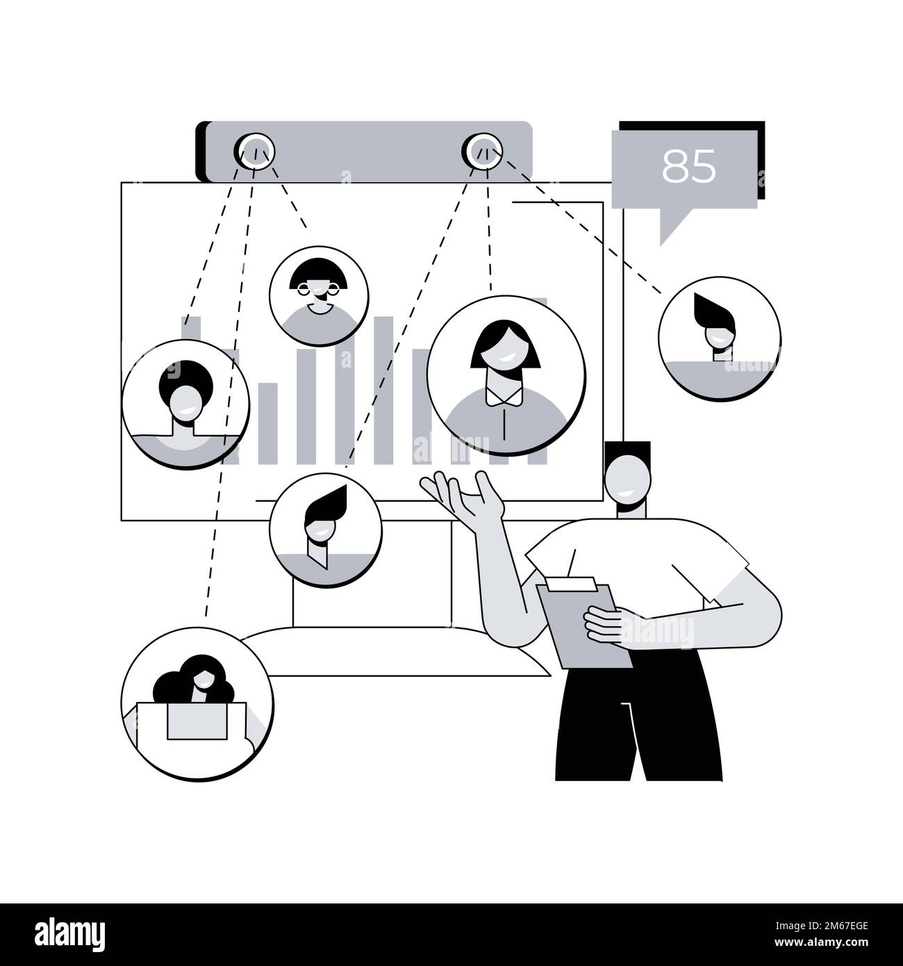 Personen Zähler System abstrakt Konzept Vektor Illustration. Zählsystem, Besucher Aufzeichnungstechnologien, Menschen Counter Sensor, Einzelhandel Verkehr re Stock Vektor