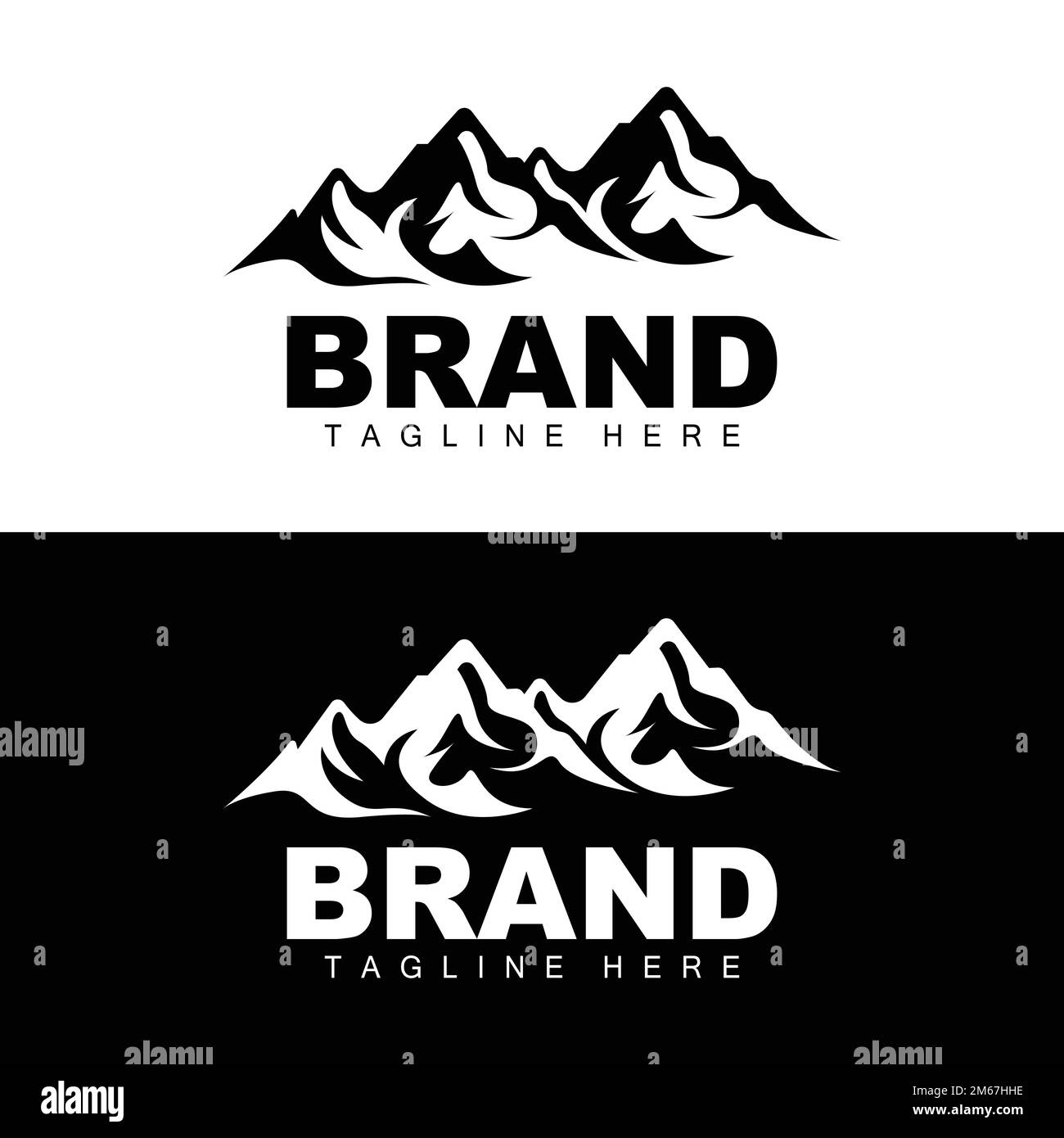 Berglogo, Vector Mountain Climbing, Abenteuer, Design Für Klettern, Kletterausrüstung, Und Marke Mit Mountain Logo Stock Vektor