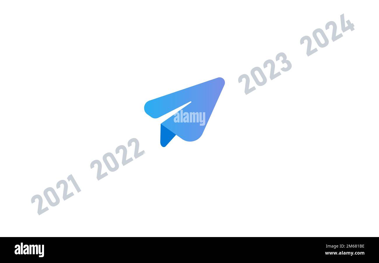 Paper Plane startet Symbol 2023 2024 Neujahr Business Growth Leadership innovative Markteinführung Stock Vektor