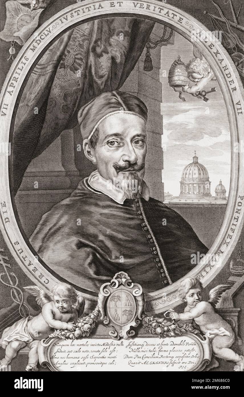Papst Alexander VII., 1599-1667, geboren am Fabio Chigi. Nach einem Abdruck von Theodor Matham. Stockfoto