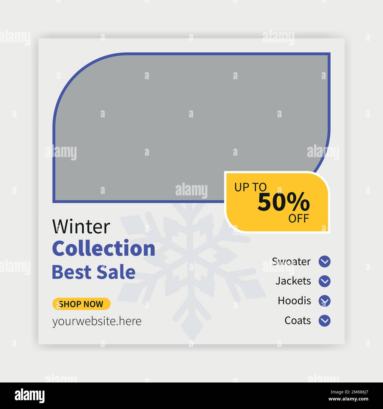 Postvorlage für den Wintermoden in sozialen Medien Stock Vektor